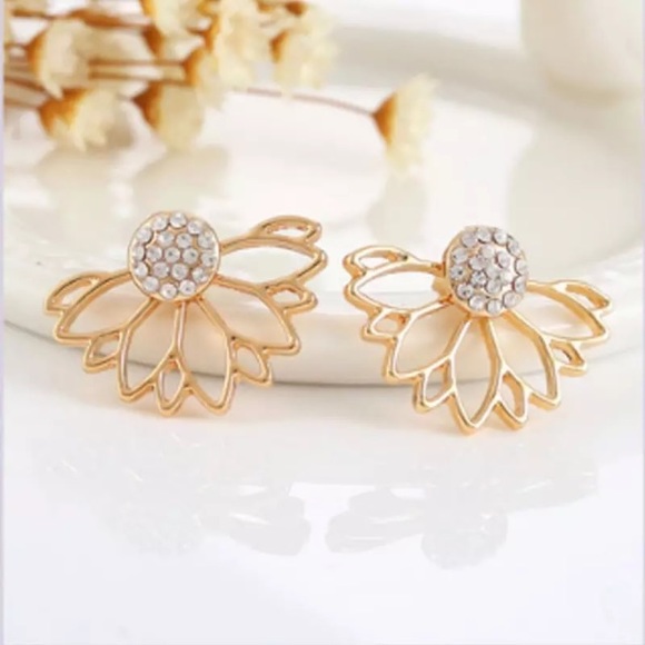 NEW!๐๐๐ผFLOWER BLING JACKET STUDS! ๐ผ๐๐GOLDEN! - Picture 7 of 8